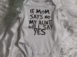 Baby Romper Aunt Yes White 0-3months